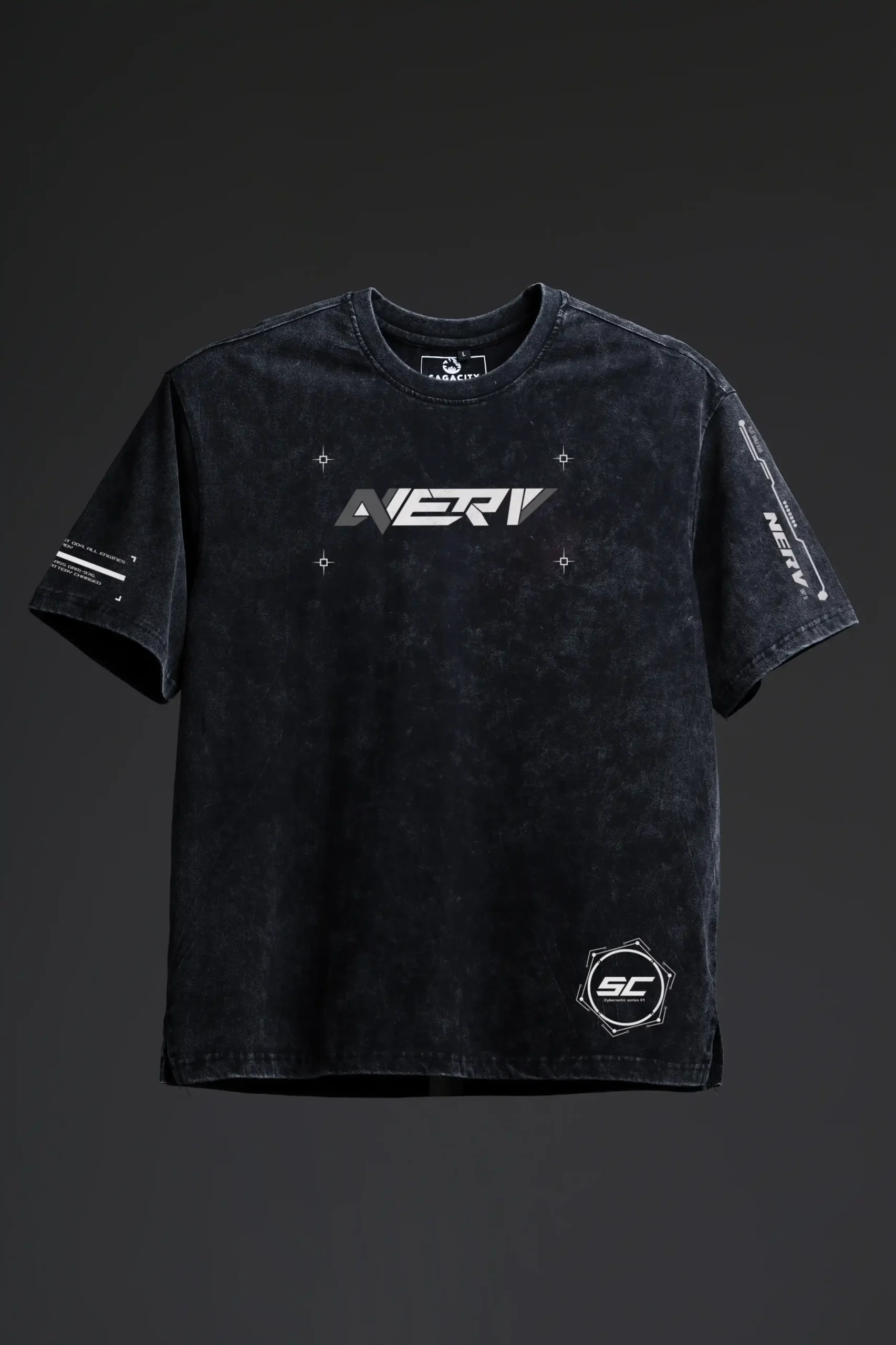 Nerv 01 Acid washed V2- Anime Oversized T-shirt