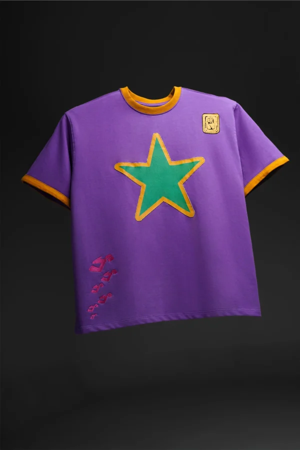 Jojo Reference - Anime Oversized T-shirt with Patchwork