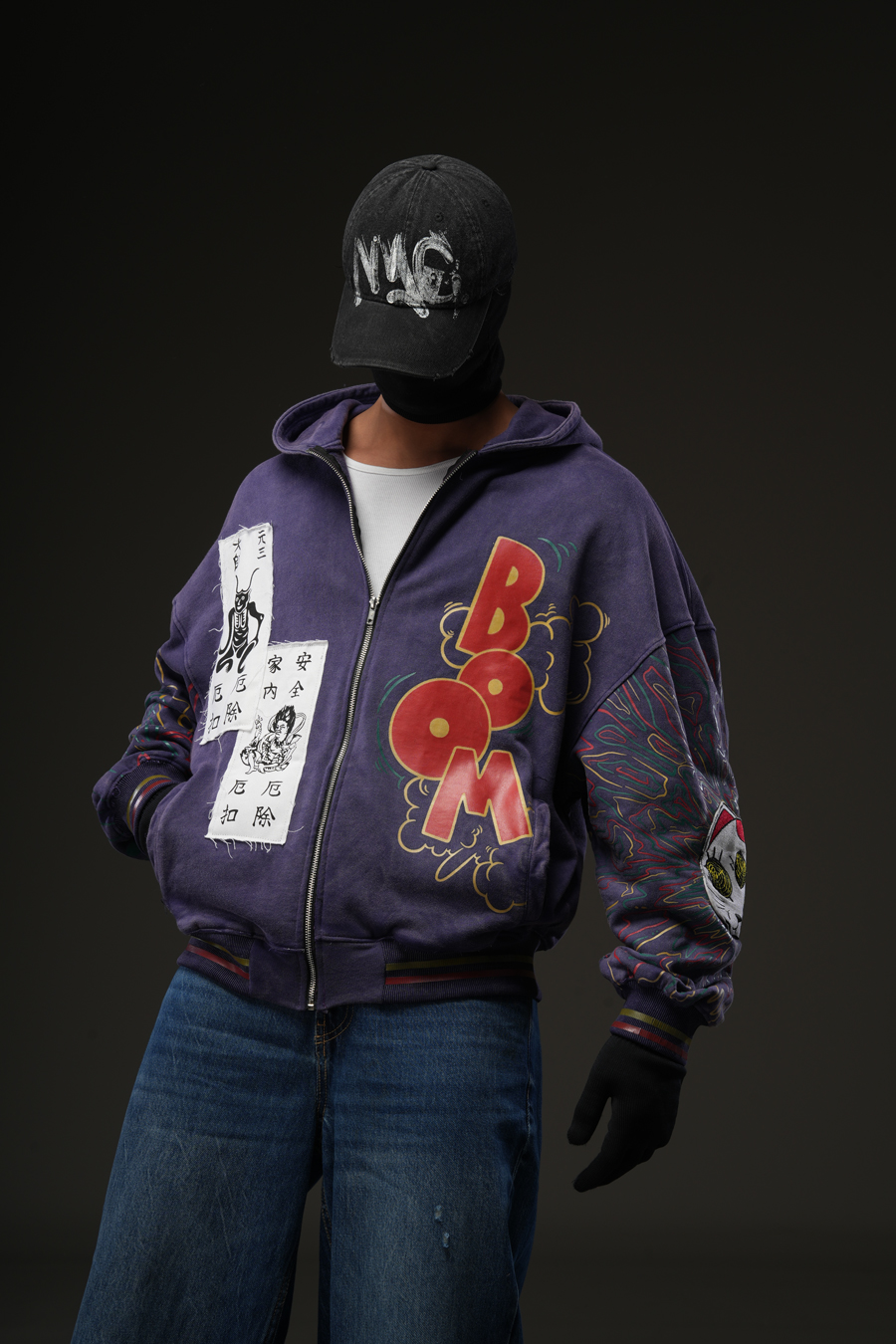 Paranorman - Purple Washed Patch-worked Jacket